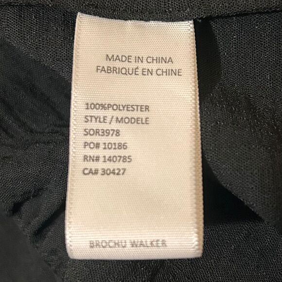 Brochu Walker Seda Flutter Sleeve Dress M Black Oversized Preppy Casual Shift - Picture 10 of 11